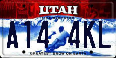 UT license plate A144KL