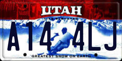 UT license plate A144LJ