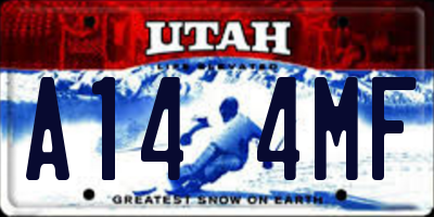 UT license plate A144MF