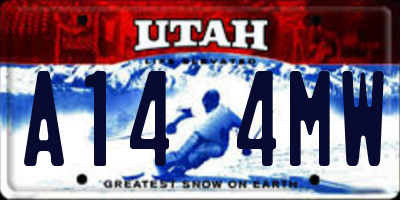 UT license plate A144MW