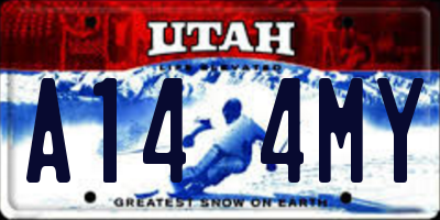 UT license plate A144MY