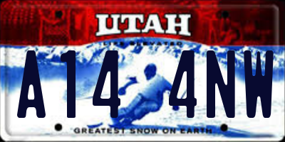 UT license plate A144NW