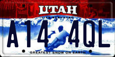 UT license plate A144QL