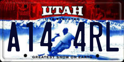 UT license plate A144RL