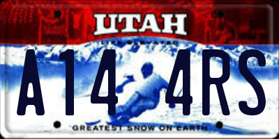 UT license plate A144RS