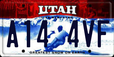UT license plate A144VF