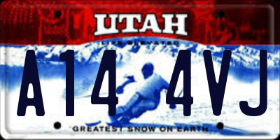 UT license plate A144VJ