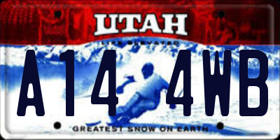 UT license plate A144WB