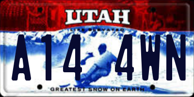 UT license plate A144WN