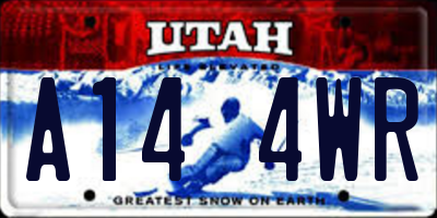 UT license plate A144WR