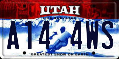 UT license plate A144WS