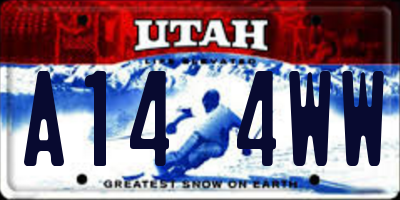 UT license plate A144WW