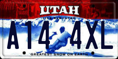 UT license plate A144XL