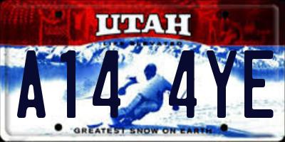 UT license plate A144YE