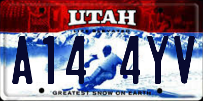 UT license plate A144YV