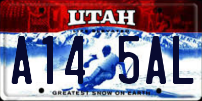 UT license plate A145AL