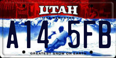 UT license plate A145FB