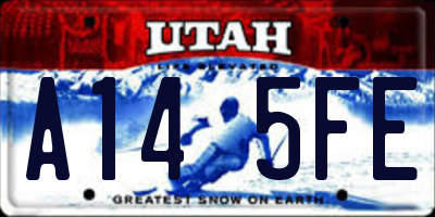 UT license plate A145FE