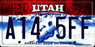 UT license plate A145FF