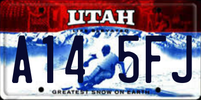 UT license plate A145FJ