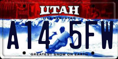 UT license plate A145FW