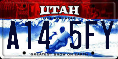 UT license plate A145FY