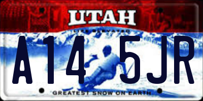 UT license plate A145JR