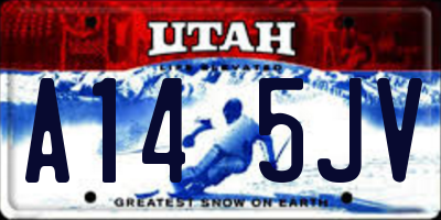 UT license plate A145JV
