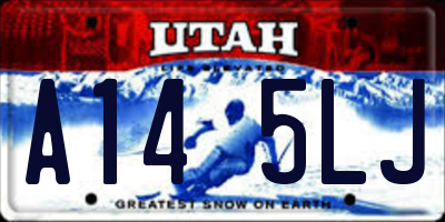 UT license plate A145LJ