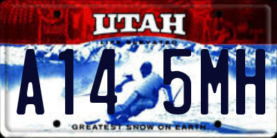 UT license plate A145MH