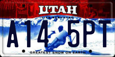 UT license plate A145PT