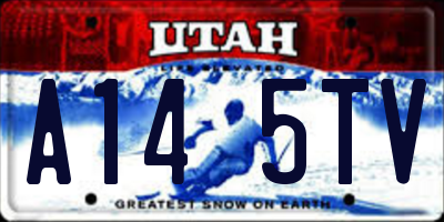 UT license plate A145TV