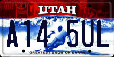 UT license plate A145UL