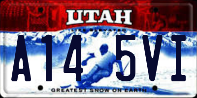 UT license plate A145VI