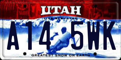 UT license plate A145WK