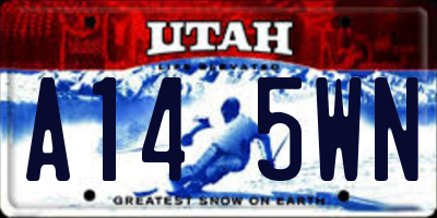 UT license plate A145WN