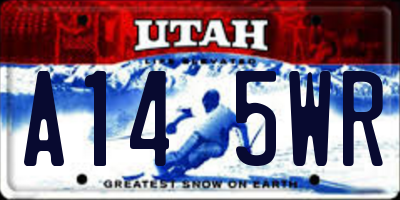 UT license plate A145WR