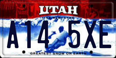 UT license plate A145XE