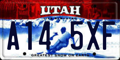 UT license plate A145XF