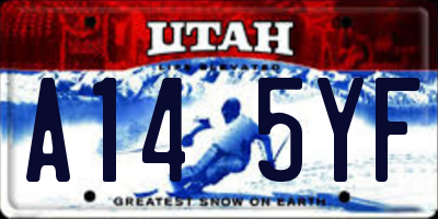 UT license plate A145YF