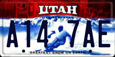 UT license plate A147AE