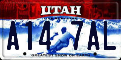 UT license plate A147AL