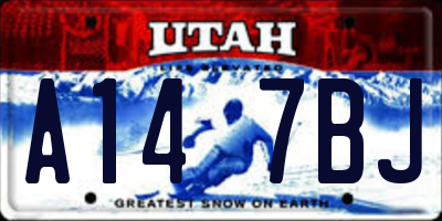 UT license plate A147BJ