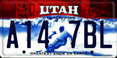 UT license plate A147BL