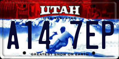UT license plate A147EP
