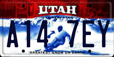 UT license plate A147EY