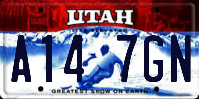 UT license plate A147GN