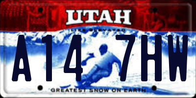 UT license plate A147HW