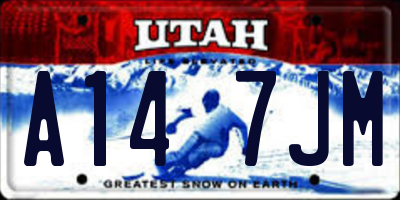 UT license plate A147JM