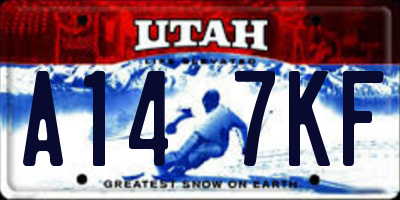 UT license plate A147KF